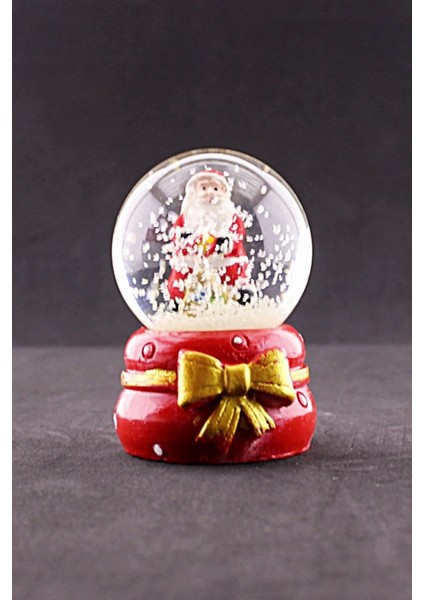 Dekoratif Yeni Yıl Noel Baba Yılbaşı Armağanı Yeni Yıl I Noel Baba Temalı Kurdele Detaylı Mini Boy Işıklı Kar Küresi 6,5 cm fiyatları