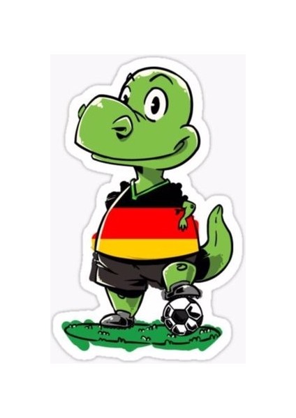 Futbol Dinosaur - German - Germany Sticker Çıkartma Oto Araba Camı Duvar Oda Laptop 15 cm