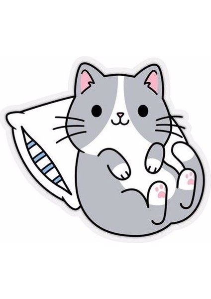 Zobarmarkt Miskin Kedi Temalı Defter Ajanda Planner Bullet Journal Laptop Sticker, 5 cm