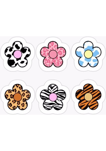 Zobarmarkt Renkli Çiçek Defter Ajanda Planner Bullet Journal Laptop Sticker, 5 cm