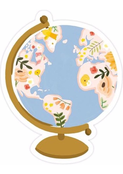 Zobarmarkt Dünya Baskılı Defter Ajanda Planner Laptop Sticker, 5 cm