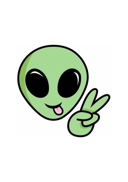 Zobarmarkt Yeşil Uzaylı Defter Ajanda Planner Laptop Sticker, 5 cm