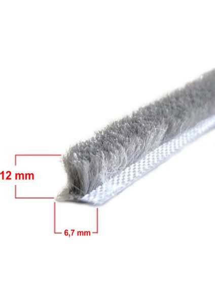 Sürme ve Cam Balkon Kıl Fitil ( Taban 6,7 x Yükseklik 12 mm ) 20 Metre