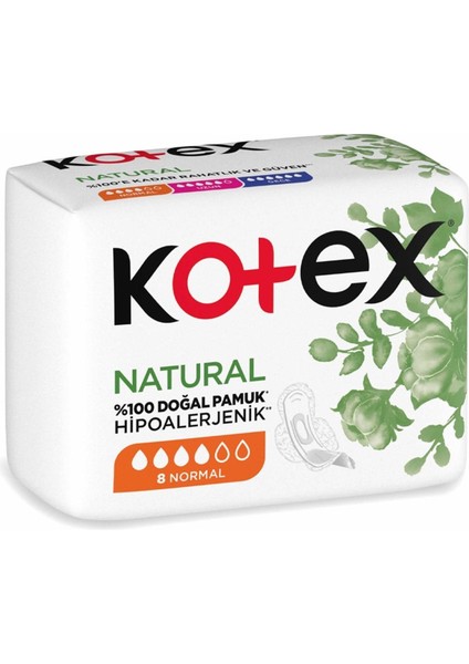 Kotex Natural Ultra Single Hijyenik Ped Normal 8'li Günlük Ped