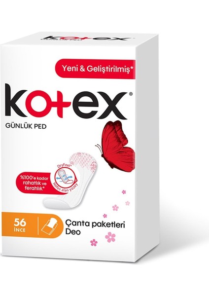 Kotex Lightdays Günlük Ped Parfümlü Ince 56'lı Günlük Ped