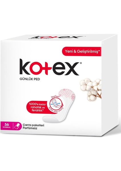 Kotex Günlük Ped Normal 56'lı Günlük Ped