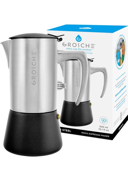 Milano Çelik Moka Pot Gümüş 6 Cup 275 ml