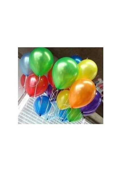 25'li Metalik Sedefli Parlak Karışık Renk Balon