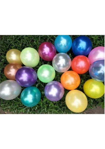 25'li Metalik Sedefli Parlak Karışık Renk Balon