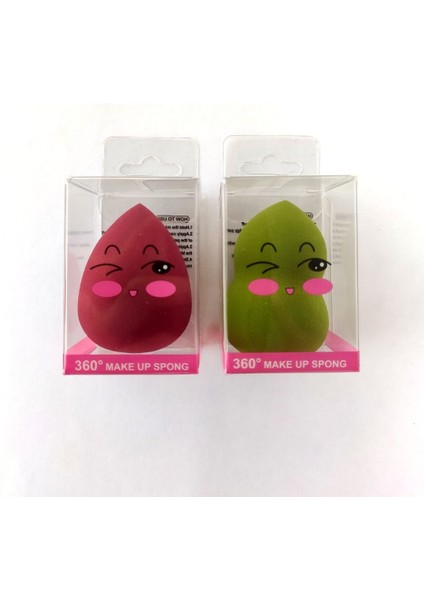 Yeşil Bordo 2'li Profesyonel Makyaj Süngeri