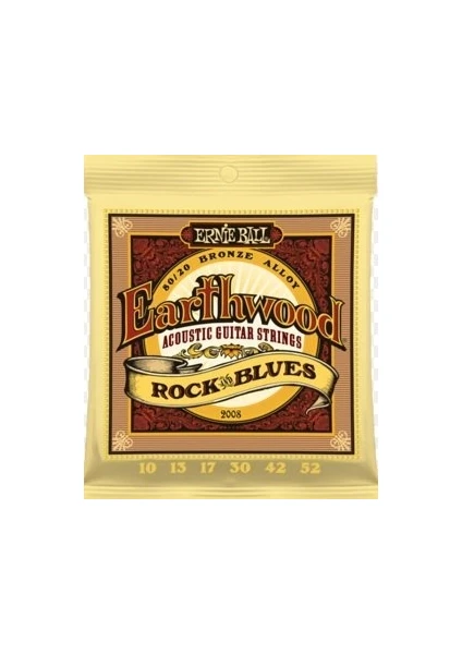 Ernie Ball P02008 Rock Blues 10-52 Akustik Gitar Teli