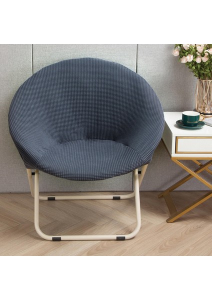Jakarlı Kumaş Daire Sandalye Slipcover Çıkarılabilir Koyu Gri (Yurt Dışından) modelleri