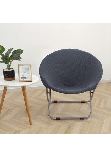 Jakarlı Kumaş Daire Sandalye Slipcover Çıkarılabilir Koyu Gri (Yurt Dışından) fırsatları