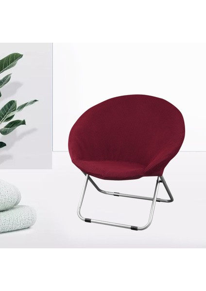 Jakarlı Kumaş Daire Sandalye Slipcover Çıkarılabilir Şarap Kırmızı (Yurt Dışından) fırsatları