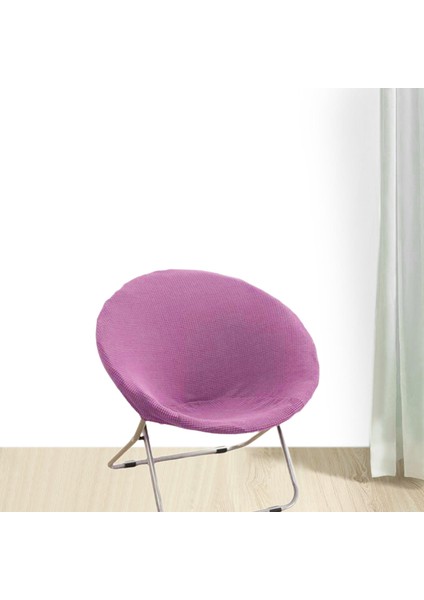 Jakarlı Kumaş Daire Sandalye Slipcover Çıkarılabilir Mor (Yurt Dışından)