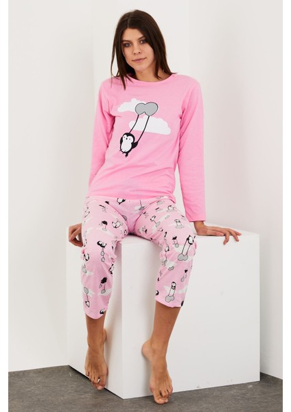 Baskılı Uzun Kol Pijama Takım