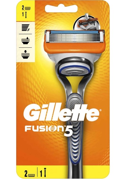 Fusion 5 Tıraş Makinesi + 2 Yedek Tıraş Bıçağı +Gillette Fusion Proglide Tıraş Köpüğü 250ML