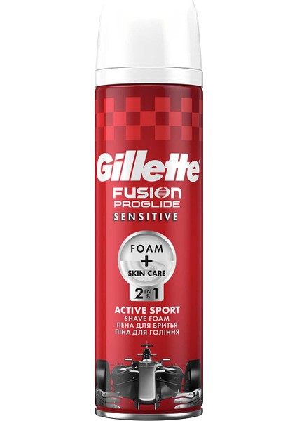 Fusion 5 Tıraş Makinesi + 2 Yedek Tıraş Bıçağı +Gillette Fusion Proglide Tıraş Köpüğü 250ML