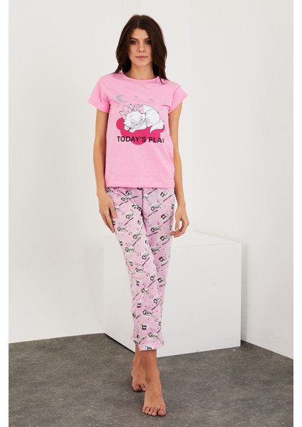Baskılı Kısa Kol Pijama Takım