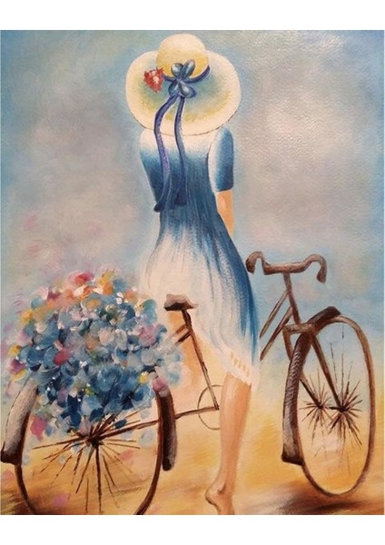 Bisiklette Kır Gezisi Sayılarla Boyama Seti Rulo 40 x 50 cm