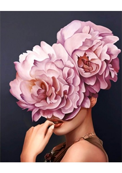 Çiçek Kadın 10 Renkli Sayılarla Boyama Seti Rulo 40 x 50 cm