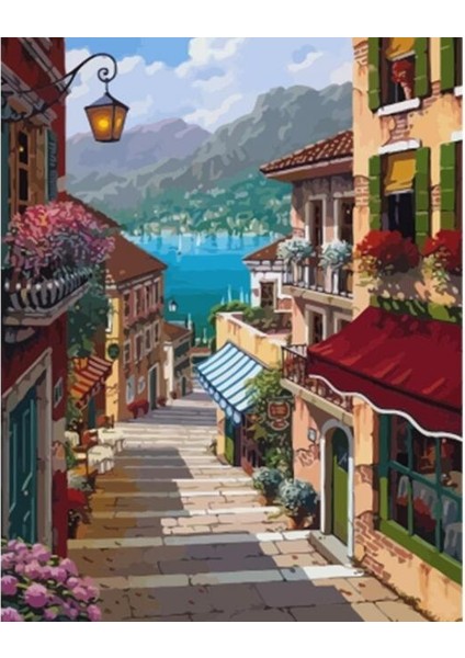 En Güzel Sokak Sayılarla Boyama Seti Rulo 40 x 50 cm