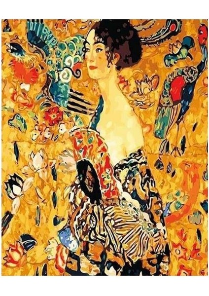 Gustav Klimt Genç Kadın Sayılarla Boyama Seti Rulo 40 x 50 cm