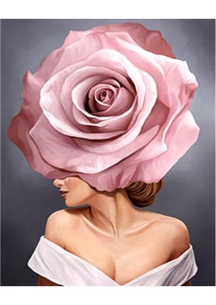 Asil Gül Renkli Sayılarla Boyama Seti Kasnaklı 40 x 50 cm