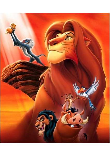 Aslan Kral Çizgi Film Sayılarla Boyama Seti Kasnaklı 40 x 50 cm