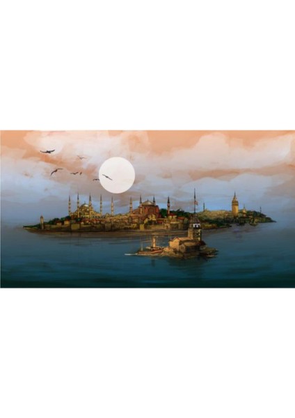 Bir Istanbul Masalı Sayılarla Boyama Seti Kasnaklı 40 x 50 cm