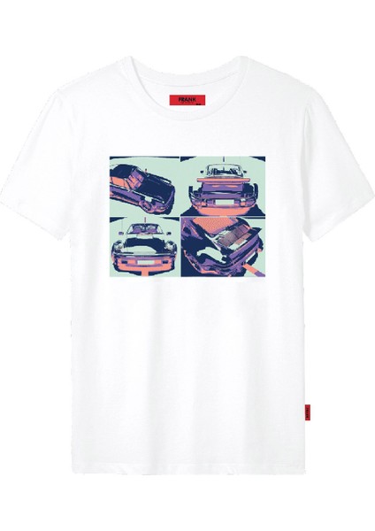 Cool Erkek Beyaz Günlük Stil Tişört JFTCOOL34-CAR fiyatları