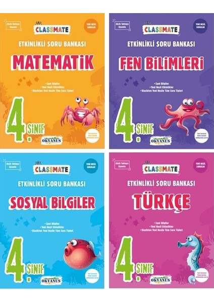 4. Sınıf Classmate Etkinlikli Soru Bankası Seti Yeni 2022