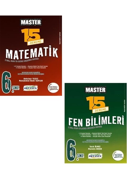 6. Sınıf Matematik Fen Bilimleri Master Deneme Seti Yeni 2022