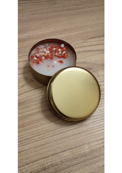 Dekoratif Gold Metal Kutu Mum
