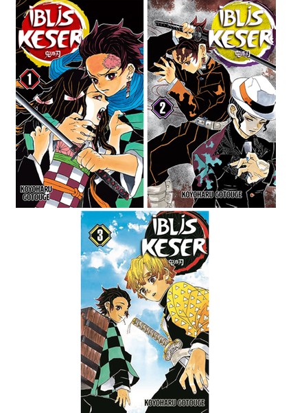 Iblis Keser (Demon Slayer) 1-2-3. Ciltler Manga Seti / Koyoharu Gotouge