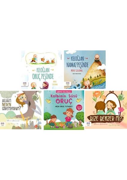 Merve Gülcemal Oyuncu Anne 5 Kitap Set / Keloğlan Oruç Peşinde - Keloğlan Namaz Peşinde - Allah'ı Neden Göremiyorum - Kalbimin Süsü Oruç - Bize Benzer Mi?