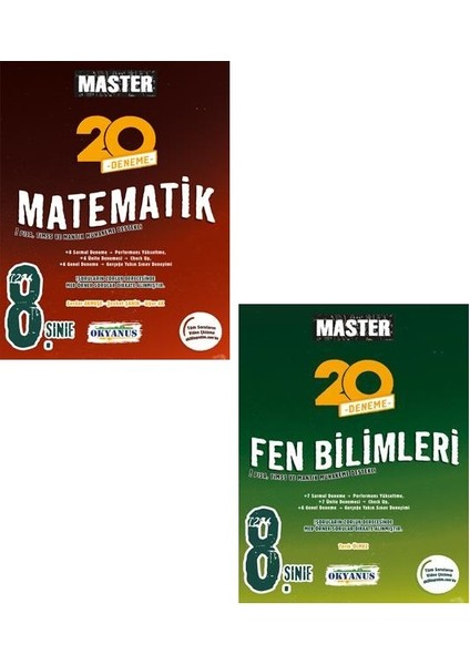 8. Sınıf Matematik Fen Bilimleri Master Deneme Seti Yeni 2022