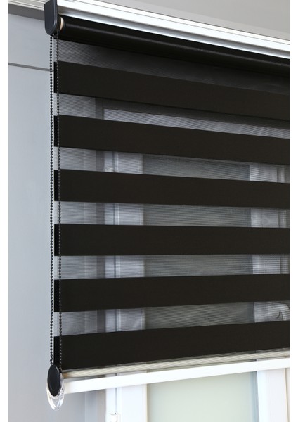 Siyah Renk Düz Zebra Stor Perde