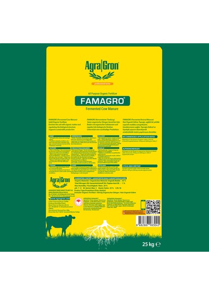 Famagro Organik Gübre Fermente Edilmiş Çiftlik Gübresi 25 kg