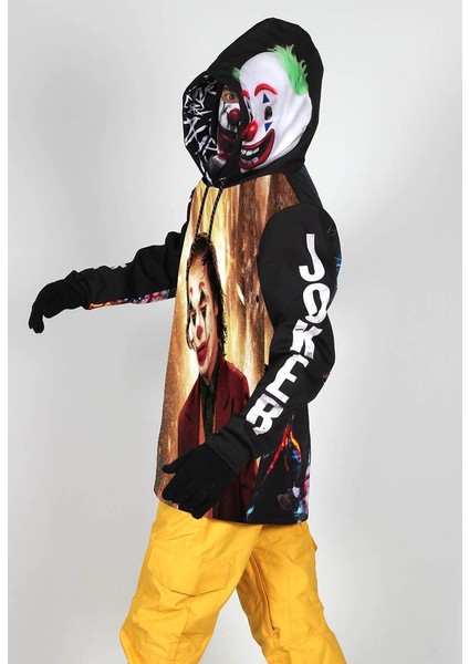 Su Geçirmez Snowsea Joker Ateş Snowboard Hoodie Mont, Özel Tasarım Kayak Mont Hoodie fiyatları