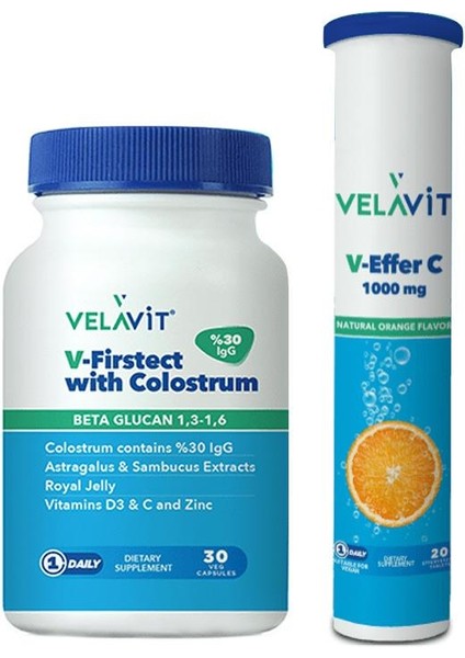 V-Firstect With Colostrum 30 Kapsül V-Effer C Set