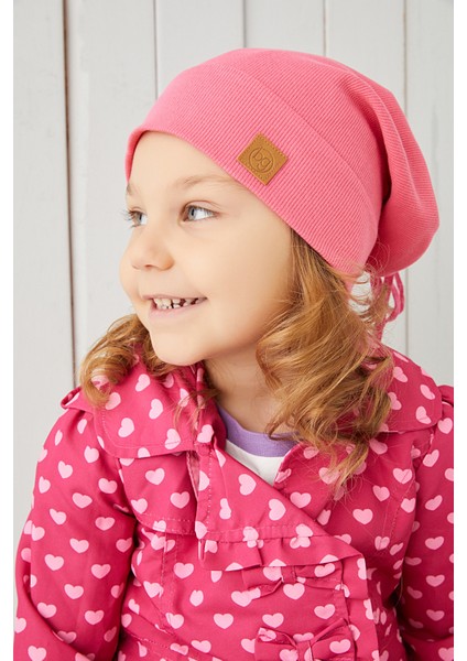Kız Bebek Çocuk Pembe Şapka Bere El Yapımı Rahat Cild Dostu %100 Pamuklu Kaşkorse