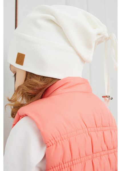 Kız Bebek Çocuk Beyaz Şapka Bere El Yapımı Rahat Cild Dostu %100 Pamuklu Kaşkorse fırsatları