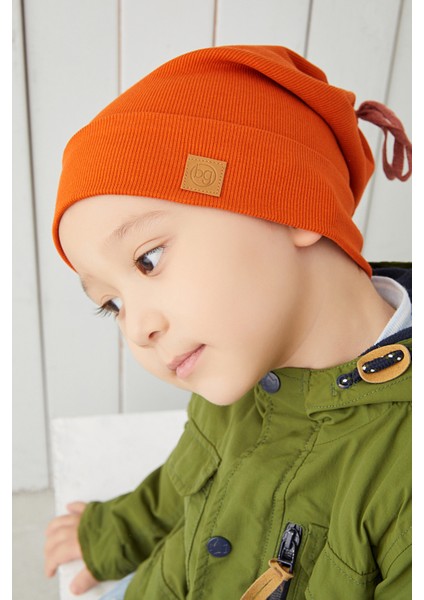 Erkek Bebek Çocuk Kiremit Ip Detaylı Şapka Bere Boyunluk Takım Rahat %100 Pamuklu Kaşkorse indirimleri