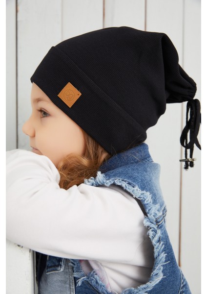 Kız Bebek Çocuk Siyah Şapka Bere El Yapımı Rahat Cild Dostu %100 Pamuklu Kaşkorse fiyatları