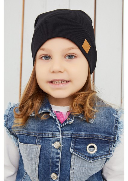 Kız Bebek Çocuk Siyah Şapka Bere El Yapımı Rahat Cild Dostu %100 Pamuklu Kaşkorse modelleri