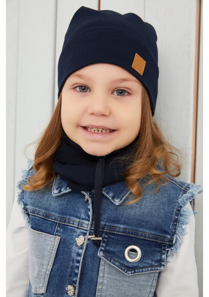 Kız Bebek Çocuk Lacivert Şapka Bere El Yapımı Rahat Cild Dostu %100 Pamuklu Kaşkorse indirimleri