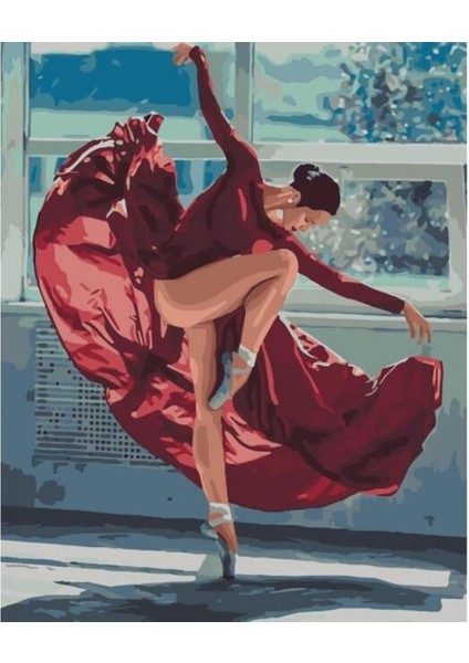 Kırmızı Dans Sayılarla Boyama Seti Rulo 40 x 50 cm