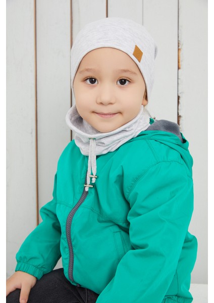 Erkek Bebek Çocuk Melanj Ip Detaylı Şapka Bere Boyunluk Takım Rahat %100 Pamuklu Kaşkorse fiyatları