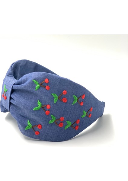 Kiraz Nakışlı Denim Mavi Taç fiyatları